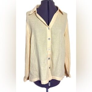 Soft Surroundings Addison Gauze Big Shirt Peach Butter - Medium